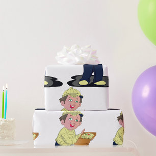 Papier Cadeau Livraison de pizza Boy Food Wrapper Papier
