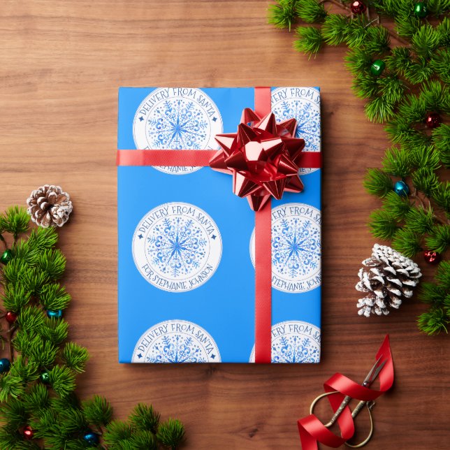 Papier Cadeau Livraison secrète du flocon de Noël Père Noël (Cadeau de vacances)