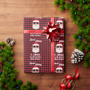 Papier Cadeau Livraison spéciale amusante Père Noël Red Black Bu