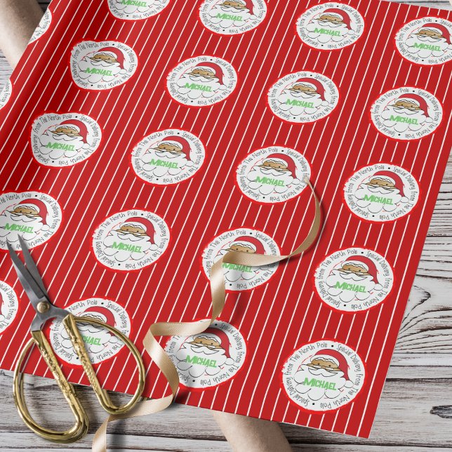 Papier Cadeau Livraison spéciale Ethnic Père Noël Pôle Nord Enfa (Créateur téléchargé)