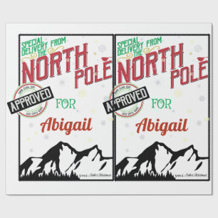 Papier Cadeau Livraison spéciale personnalisée du pôle Nord