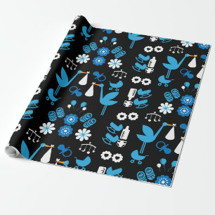 Papier Cadeau Livraison Twin Boy Stalk Blue