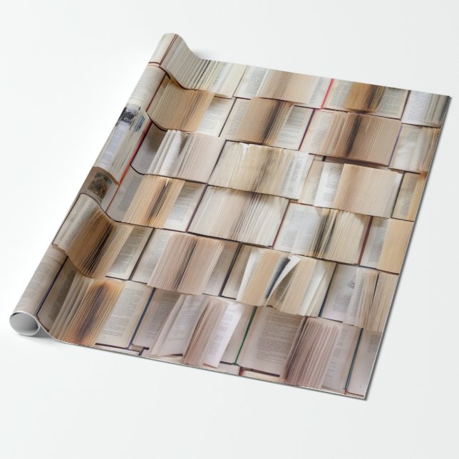 Papier Cadeau Livre de livres muraux mur décoratif (Déroulé)