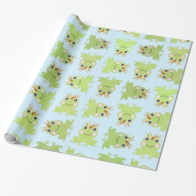 Papier Cadeau Livre d'histoire Conte de fées Grenouille Baby sho (Déroulé)