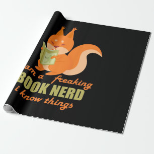 Papier Cadeau Livre Nerd écureuil