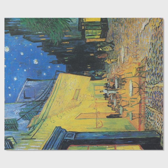 Papier Cadeau LIVRE : Van Gogh : CAFÉ TERRASSE LA NUIT (Plat)