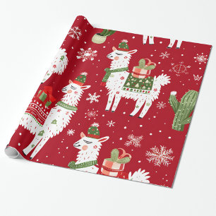 Papier Cadeau Llama blanche