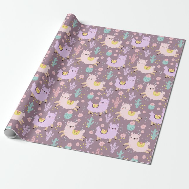 Papier Cadeau Llamas (Déroulé)