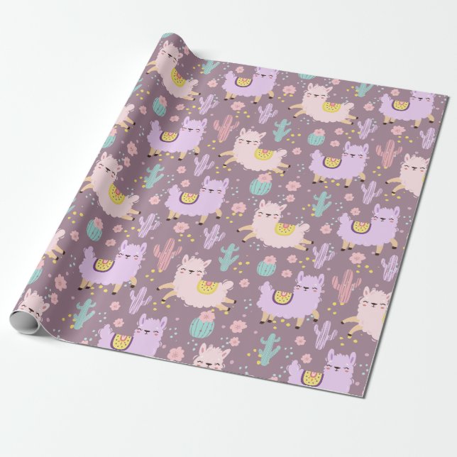 Papier Cadeau Llamas (Déroulé)