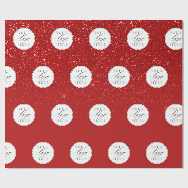 Papier Cadeau Logo d'affaires Noël rouge (Plat)