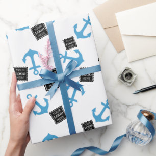 Papier Cadeau Logo d'Ancres et de bateaux bleus