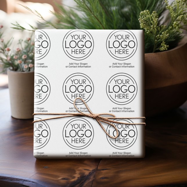 Papier Cadeau Logo de base pour les entreprises de bureau avec c (Custom Wrapping Paper with Your Logo - Add Your Logo for a fun personalized gift paper!)