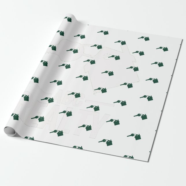 Papier Cadeau Logo de l'agence immobilière Papier papier tissu (Déroulé)