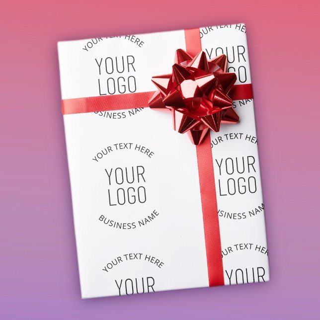 Papier Cadeau Logo de votre entreprise et message personnalisabl (Créateur téléchargé)