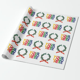 Papier Cadeau Logo d'entreprise de Noël simple couronne Vintage