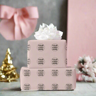 Papier Cadeau Logo d'entreprise sur mesure l Promoted Blush Pink