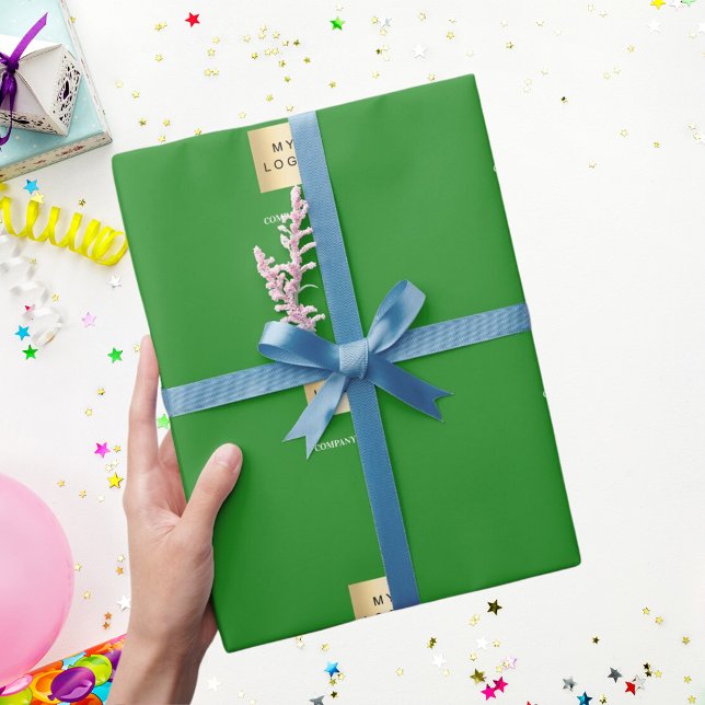 Papier Cadeau Logo d'entreprise vert forêt (Créateur téléchargé)