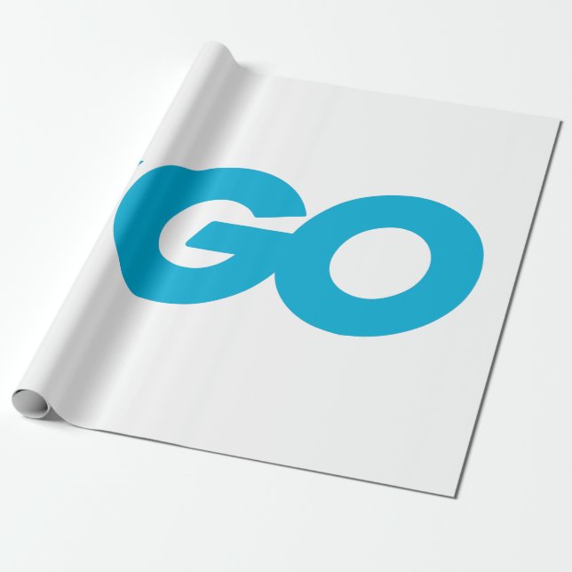 Papier Cadeau Logo Golang (Go Programming Language) (Déroulé)