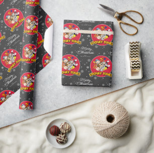 Papier Cadeau Logo LOONEY TUNES™ Personnalisé Joyeux Noël