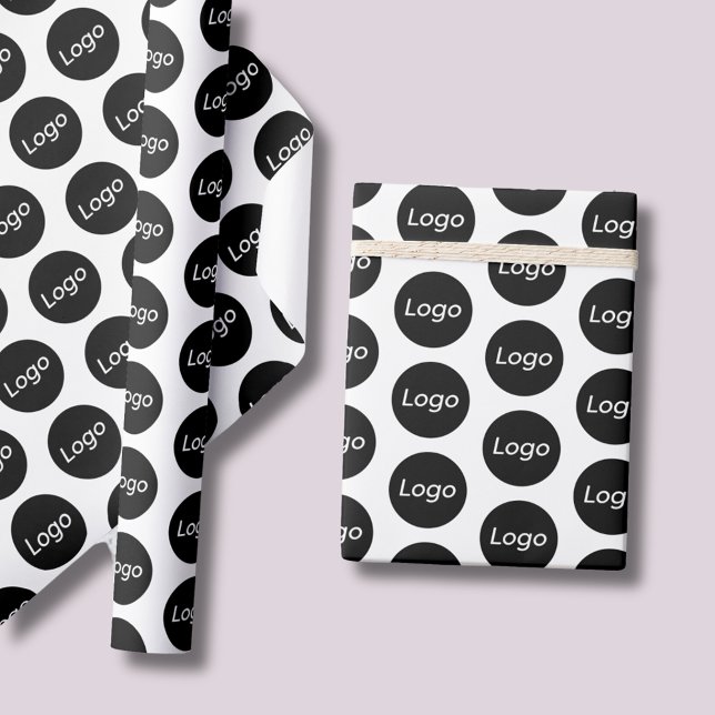 Papier Cadeau Logo personnalisé Emballage professionnel (Create professional branded wrapping paper for your small business packaging; just add your logo!)