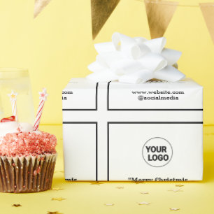 Papier Cadeau Logo personnalisé simple et élégant ici compagnie