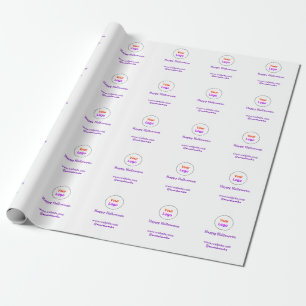 Papier Cadeau Logo personnalisé simple et élégant ici compagnie 