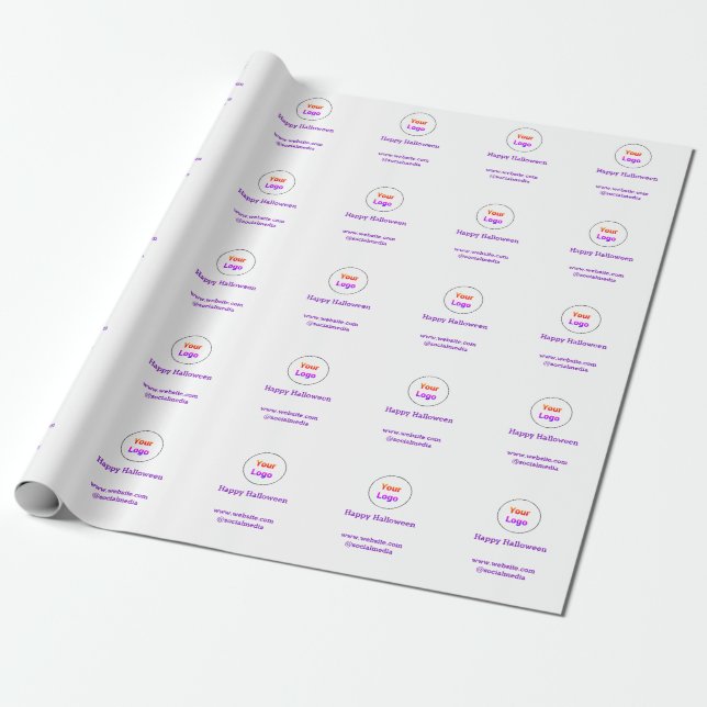 Papier Cadeau Logo personnalisé simple et élégant ici compagnie  (Déroulé)