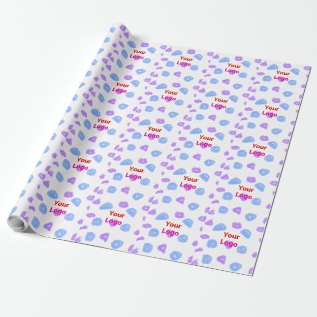 Papier Cadeau Logo personnalisé simple et élégant ici compagnie  (Déroulé)