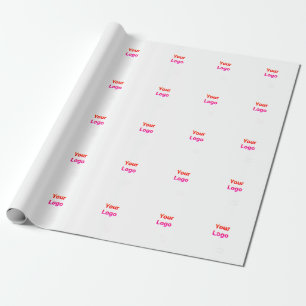 Papier Cadeau Logo personnalisé simple et élégant ici société cl