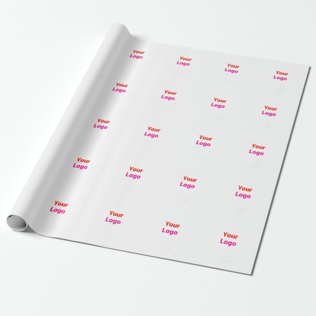 Papier Cadeau Logo personnalisé simple et élégant ici société cl (Déroulé)