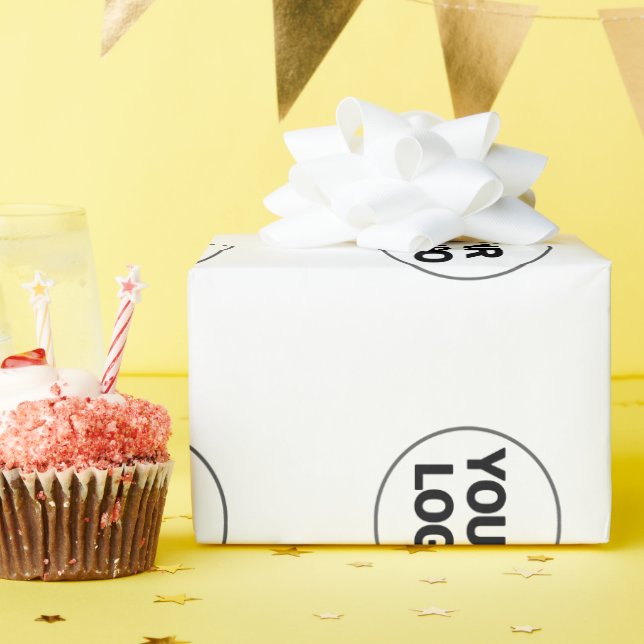Papier Cadeau Logo personnalisé simple et élégant ici société cl (Fête d'anniversaire)