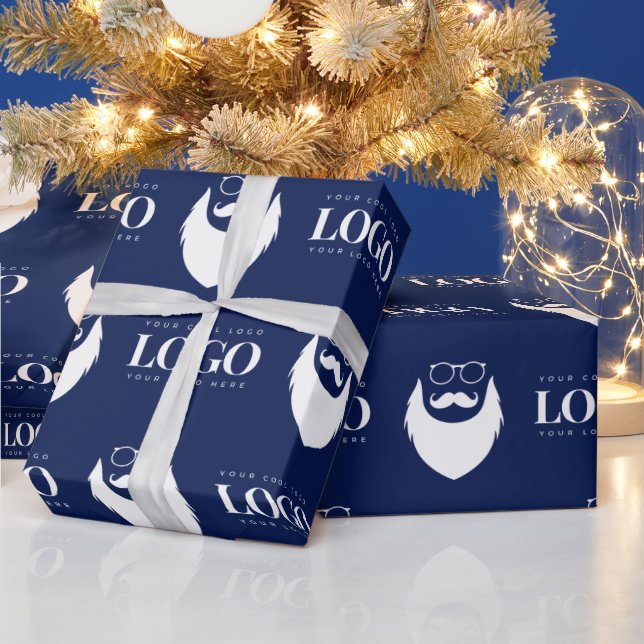 Papier Cadeau Logo professionnel personnalisé Santa Claus Motif  (Vacances)