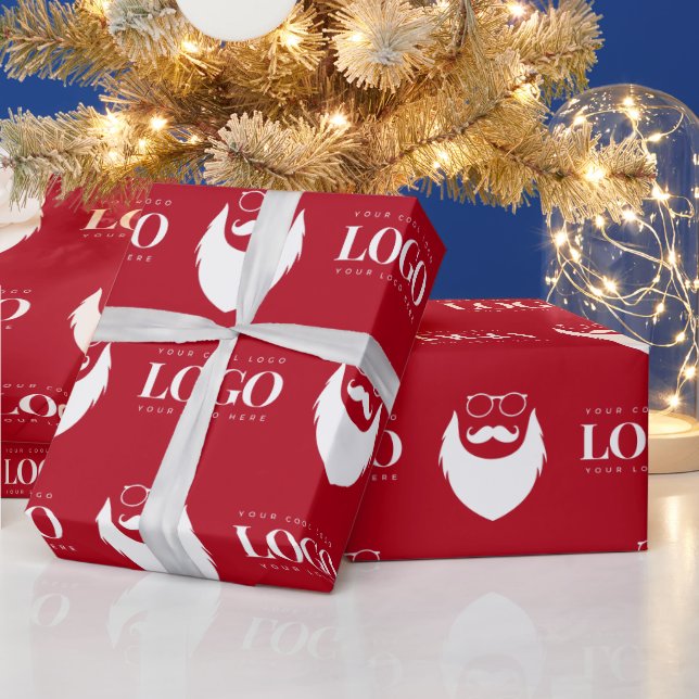 Papier Cadeau Logo professionnel personnalisé Santa Claus Motif  (Vacances)