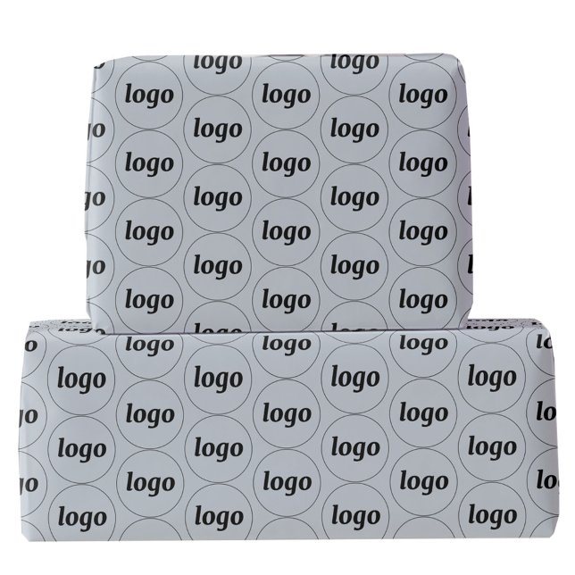 Papier Cadeau Logo simple Motif commercial Poudre bleu (Logo pattern business promotional dusty pastel powder blue wrapping paper roll)