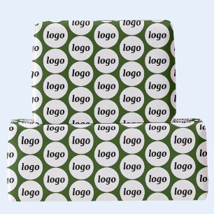 Papier Cadeau Logo simple Motif d'affaires Forest Green