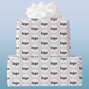 Papier Cadeau Logo simple Motif d'entreprise rose pâle
