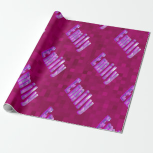 Papier Cadeau Logos De Nom Émilie Sur Hot Magenta,