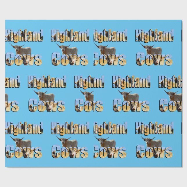 Papier Cadeau Logos photos de vaches Highland, (Couture)