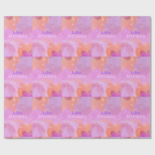 Papier Cadeau Loi de l'Attraction Motivationnel Inspirant Rose