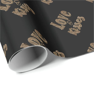 Papier Cadeau Loisirs et Baisers Romantique Elégante Typographie