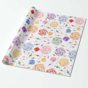 Papier Cadeau Lollipop Bonbon Motif Papier d'enveloppement color