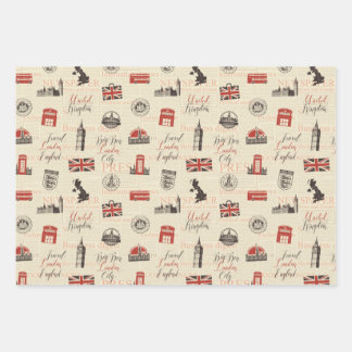 Papier cadeau London UK Street Enveloppement de ca