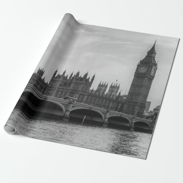 Papier Cadeau Londres Angleterre Royaume-Uni Parlement Royaume-U (Déroulé)