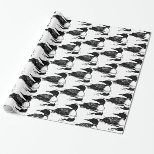 Papier Cadeau Loon Swimming Bird Art Thunder_Cove
