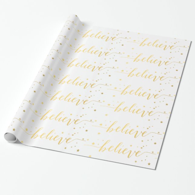 Papier Cadeau L'or croient le papier d'emballage de vacances de (Déroulé)