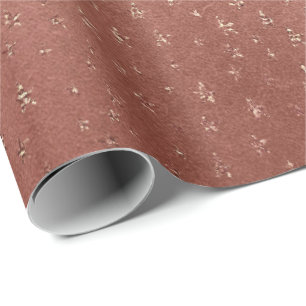 Papier Cadeau L'or de rose de rose rougissent les étoiles