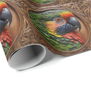 Papier Cadeau Lorikeet à arc-en-ciel australien encadré en bois,