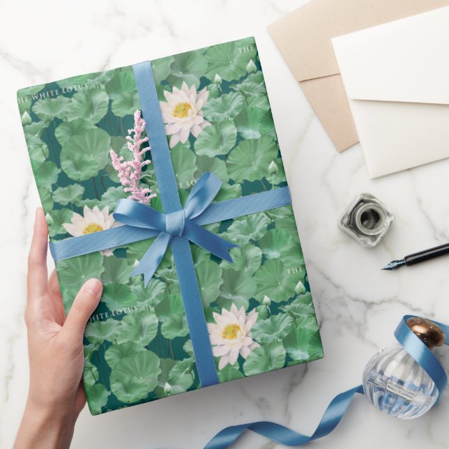 Papier Cadeau Lotus Lagoon Motif - Le Lotus Blanc (Cadeaux)