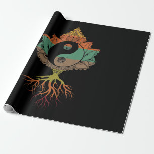 Papier Cadeau Lotus Mandala Yin Yang Géométrie Sacrée Spirituel