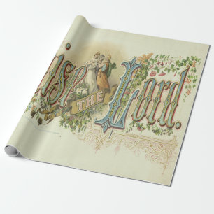 Papier Cadeau Louer le Seigneur Art Chrétien Vintage